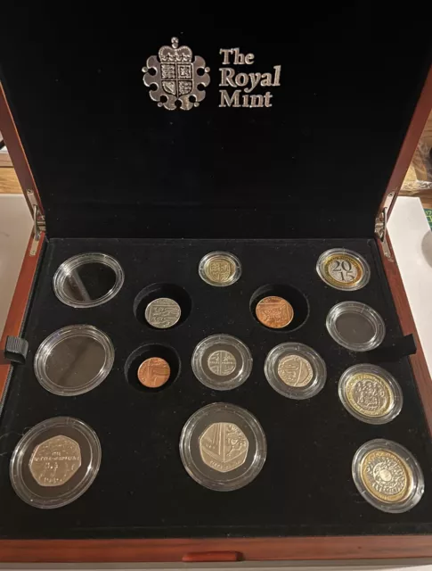 2015 Royal Mint Premium Proof Coin Box - Paperwork COA and Some Circulated Coins