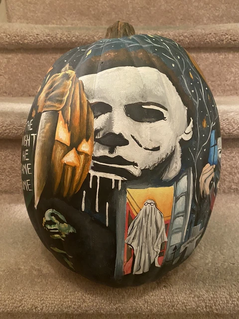 Halloween 1978 : Michael Myers Hand Painted Pumpkin & figure horror 🎃