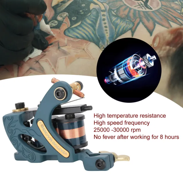 Máquina de tatuaje delineador de acero al carbono sombreadora máquina de bobinas de tatuaje para artistas del tatuaje