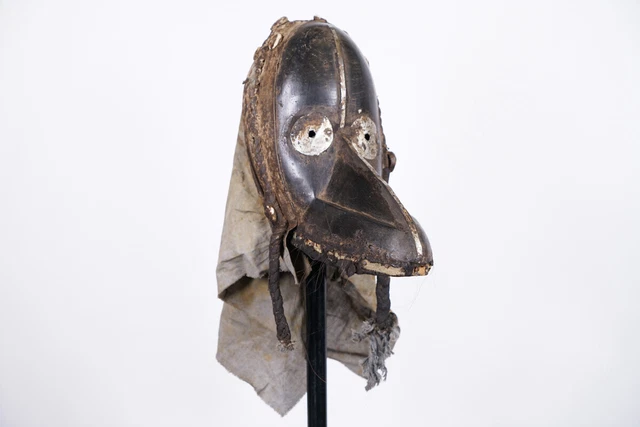 Dan Bird Mask with Metal Eyes 12.5" - Ivory Coast