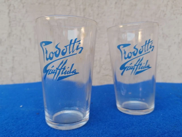 2 Bicchieri PRODOTTI GIUFFRIDA Vintage Anni 60 Pubblicitari