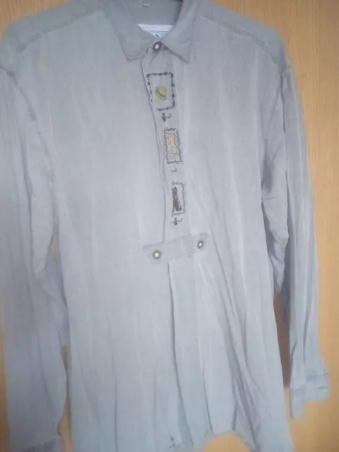 Camicia folcloristica in grigio