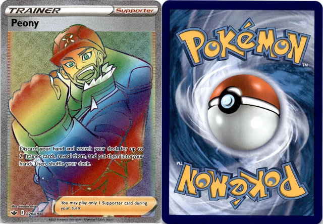 peony rainbow rare pokemon card Peony 220/198 Secret Rare Pokemon Card (SWSH Chilling Reign) + TitanCards®  Toploader: Amazon.de: Toys main image 1