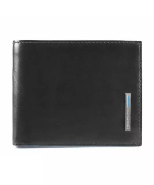 Piquadro Blue Square portafogli uomo con portamonete, 8+1 cc, pelle nero PU4518B