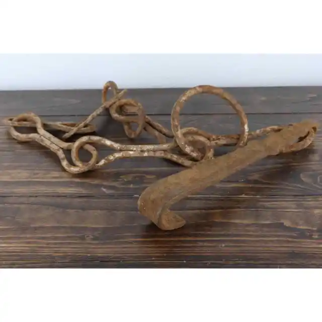 Antique Hand Forged Logging Iron Chain 47 inches long