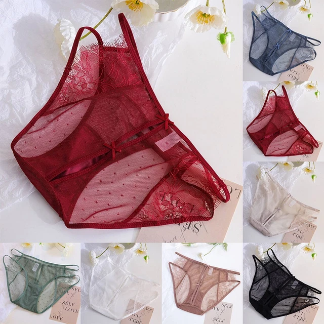 Slips femme en dentelle transparente lingerie respirante sous-vêtements doux ba