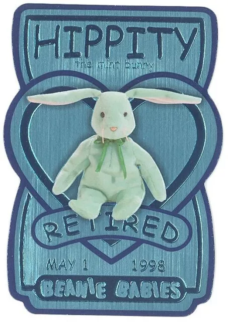 TY Beanie Babies BBOC Card - Series 3 Retired (TEAL) HIPPITY Mint Bunny #/20160