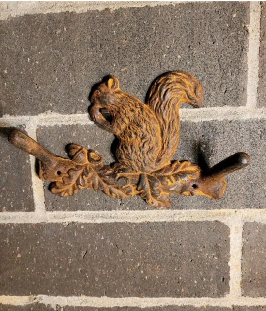 Vintage Cast Iron Squirrel Hook Wall Hanger
