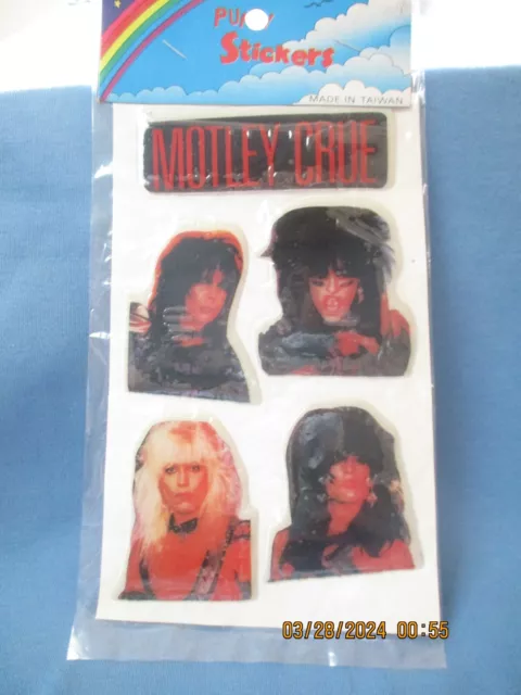 Vintage 1980's Motley Crue Puffy Stickers Sealed Set Looks That Kill