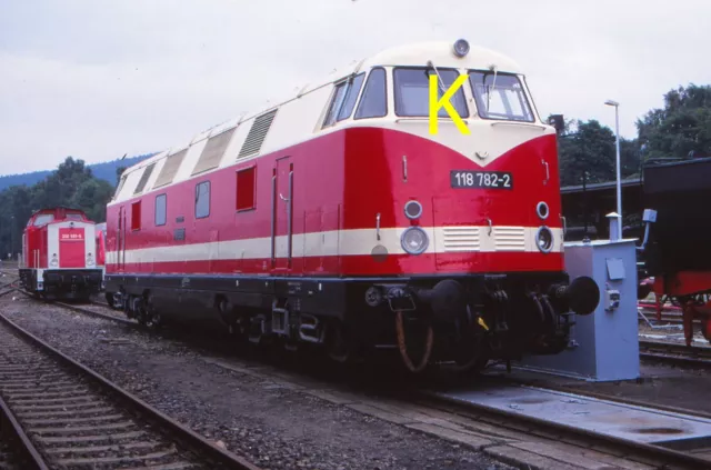 DR Diesellok 118 782 in Cranzahl, Originaldia 1997