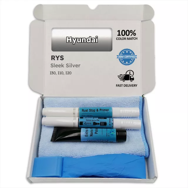 RYS Sleek Silver Touch Up Paint for Hyundai I30 I10 I20 Pen Stick Scratch Chip