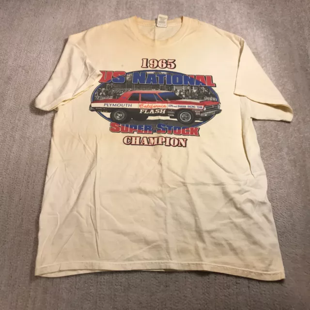 Vintage Shirt Mens  Large US National Super Stock Champion Car Racing 1965