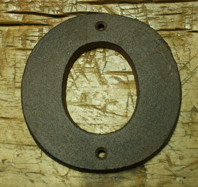 Cast Iron Industrial LETTER O Sign Rustic Brown 5" tall Alphabet