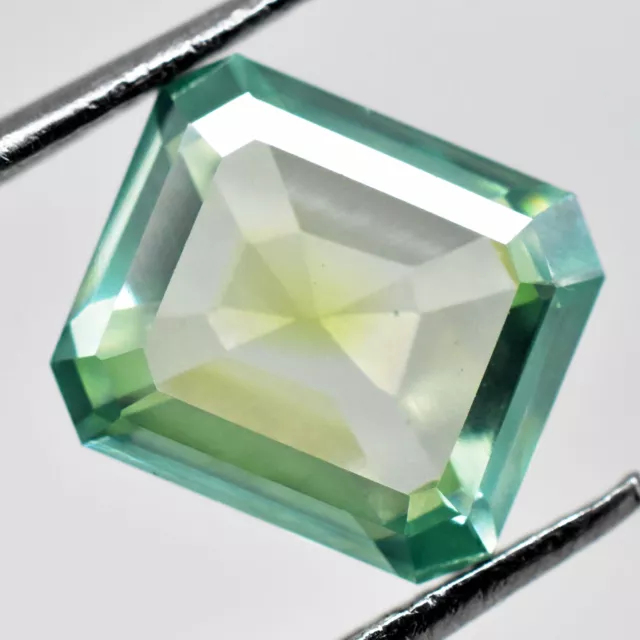 3.15 Cts Real Bluish Green Moissanite Radiant Cut Certified Gemstone