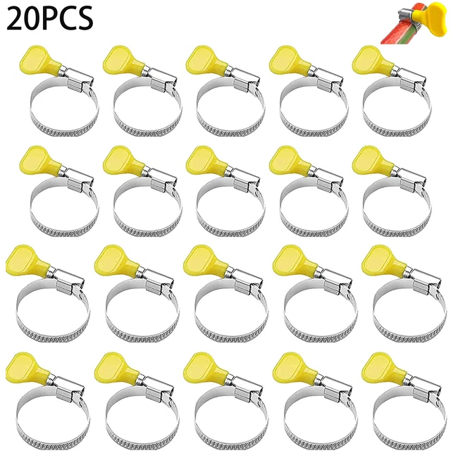20x Collier de Serrage Réglable 16-25/19-29mm Clips de Tuyau en Acier Inoxydable