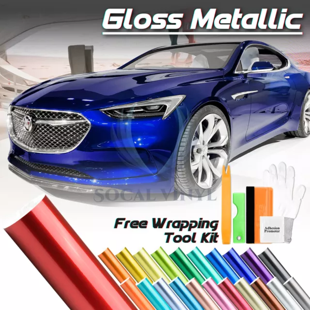 Stretchable Car Glossy Mirror Chrome Vinyl Wrap Decal Sticker Air Free  Silver CF