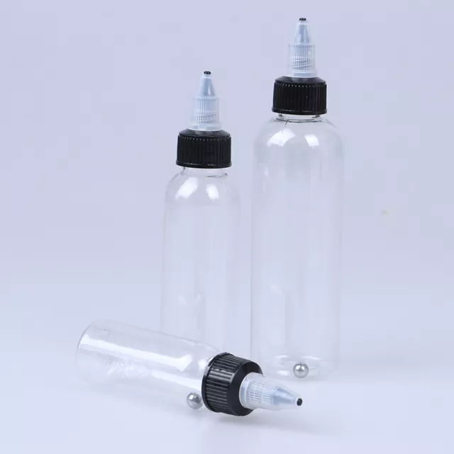 30/60/120ml Recyclable Clear Tattoo Airbrush Ink Pigment Empty Bottles Conta~m' 3