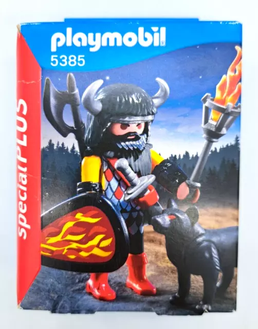 PLAYMOBIL Figur Ritter Wolfskrieger mit Wolf und Zubehör 5385 - NEU & OVP