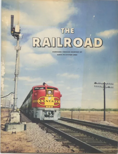 1951 "The Railroad"  Magazine/Book Santa Fe Railway Teaching Aid Good Cond 32 Pg