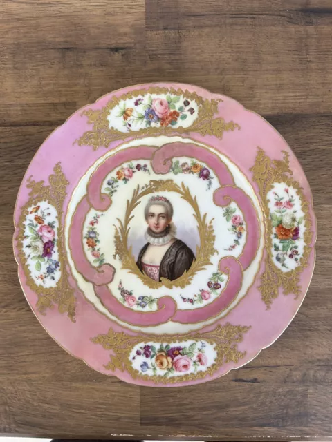 Fine Sevres Porcelain Hand Painted Portrait Plate Émilie du Châtelet ?