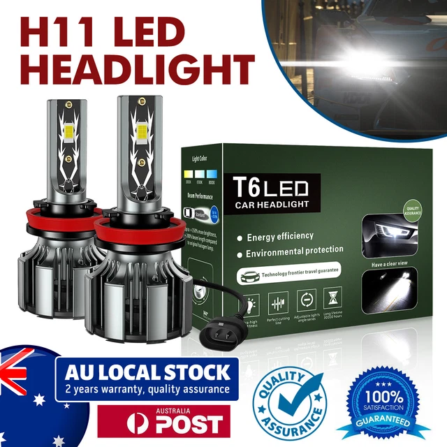 LASFIT H11 LED Headlight Bulbs - 24,000LM 600% Brighter Low Beam Conversion Kit, 6000K Cool White