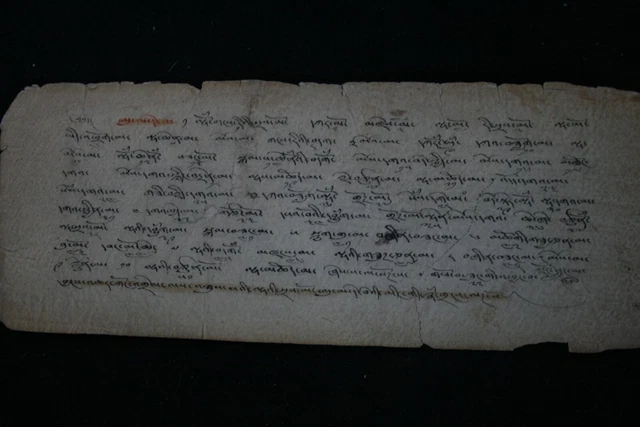 Vintage Mongolian Tibetan Buddhist Tantric Amulet Painting Leaf Mongolia 19-65