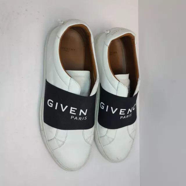 Givenchy URBAN STREET White Leather Slip On Low Top Shoes Men’s Size 38