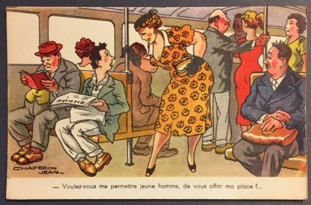 Carte postale Humoristique - Voulez-vous me permettre jeune homme, de vous ....