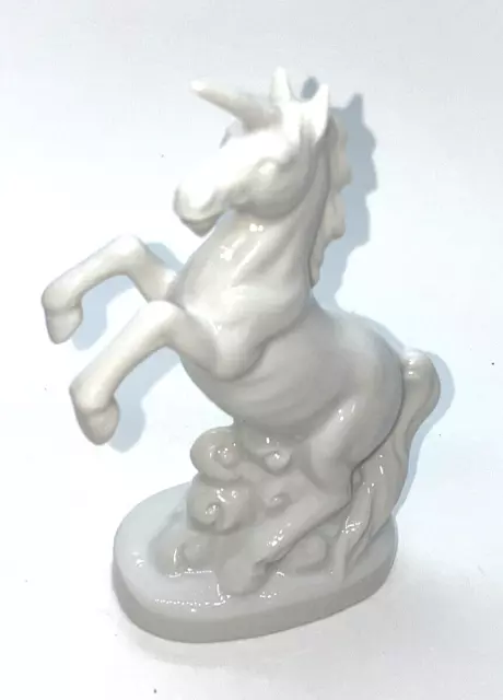 White Porcelain Unicorn Otagirl Rearing Figurine 5" Collectible/Mythical/Vintage