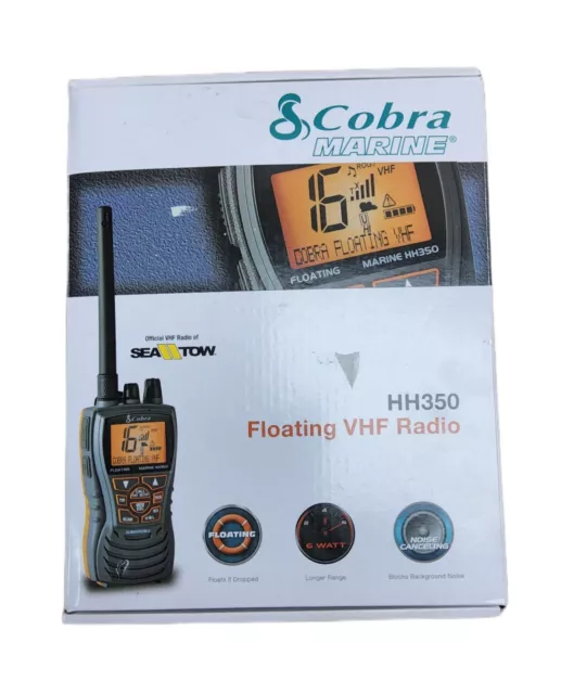 Cobra MR HH350 FLT 6 Watt Floating VHF Radio Grey Waterproof Handheld VHF Radio