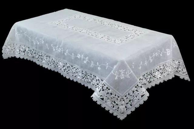 Nappe broderie polyester blanc 54 x 72 pouces serviettes mariage