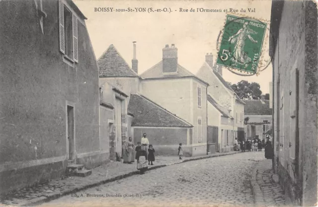 Cpa 91 Boissy Sous Saint Yon / Rue De L'ormeteau / Rue Du Val