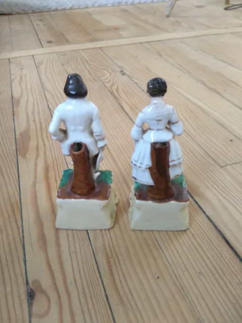 Ancienne paire de figurine porcelaine de Paris XIXe siècle couple romantique 3