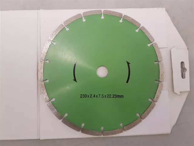 Unbranded 23cm (9") Sectioned Diamond Tip (Concrete?) Demolition Saw Blade - New