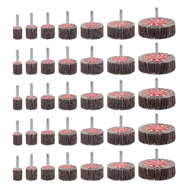 35 Pcs Abrasive Flap Wheel Sander Set,Flap Wheels 1/4 Inch Shank for...