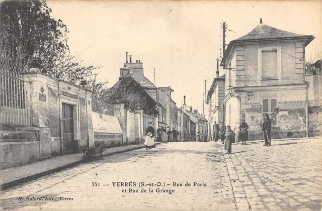 Cpa 91 Yerres / Rue De Paris / Rue De La Grange