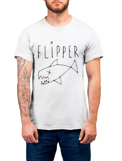 Herren Flipper BIO T-Shirt Musik wie getragen von Kurt Cobain Nirvana Rock Grunge