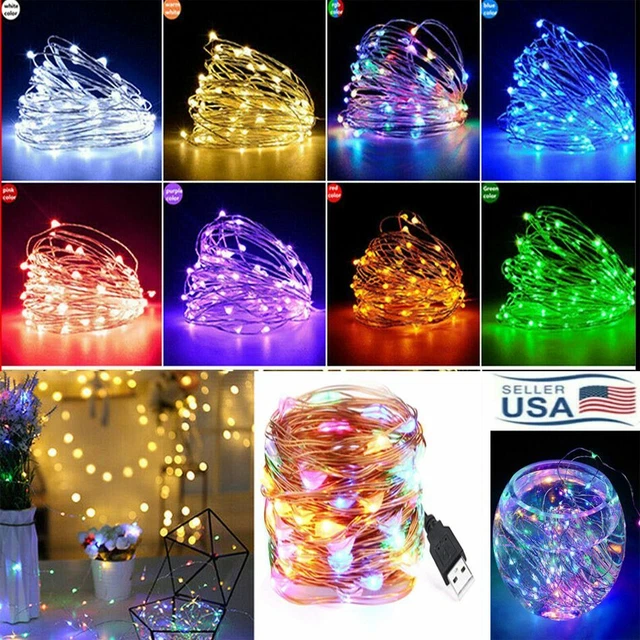 5m/10m Waterproof USB Twinkle LED String Fairy Light Copper Wire Party 50/100LED
