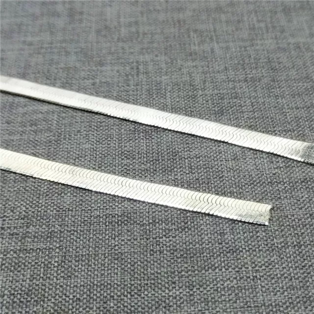 Sterling Silver Unfinished Herringbone Chain 925 Silver Flex Layering Chain 1m