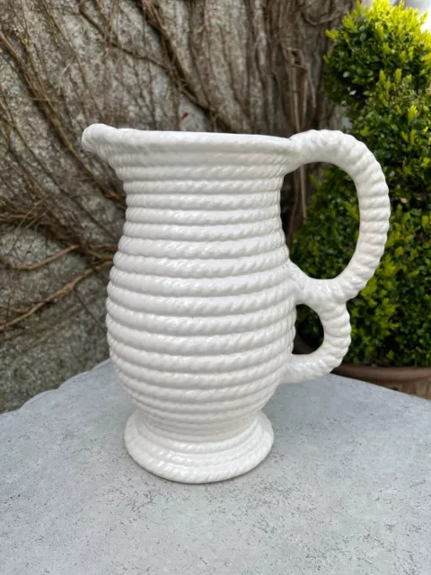 Govancroft Pottery Large Rope Design Jug/Vase Scottish 1950's Stoneware 25.5 cm.