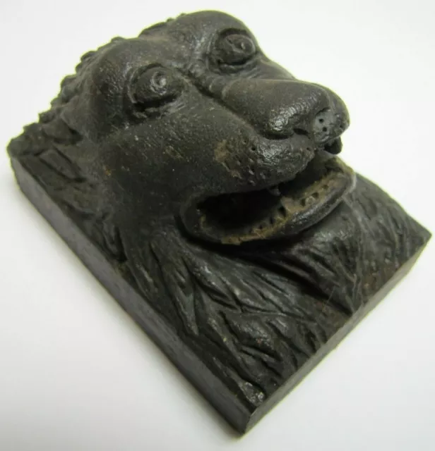 Antique Carved Wooden Monster Devil Dog Beast Architectural Hardware Element