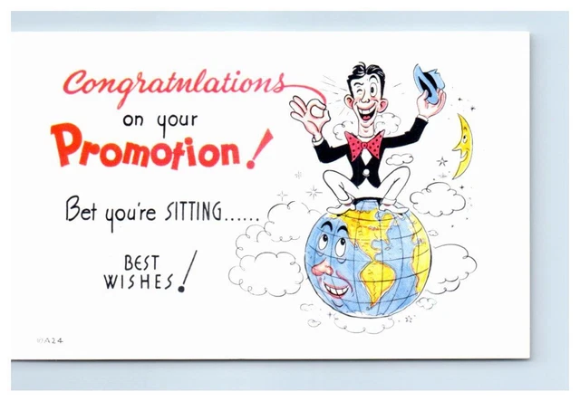 Promotion Humour CONGRATULATIONS SUR VOTRE Promotion Humour Dessin non Utilisé Carte ...