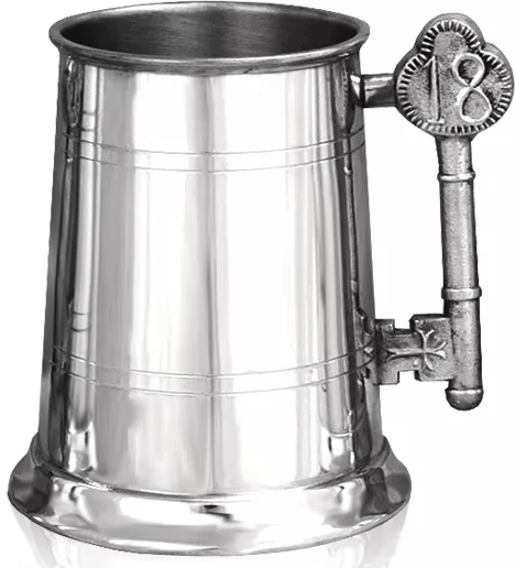 MENS 18th BIRTHDAY KEY TO DOOR PINT PEWTER TANKARD English Made Amazing Price