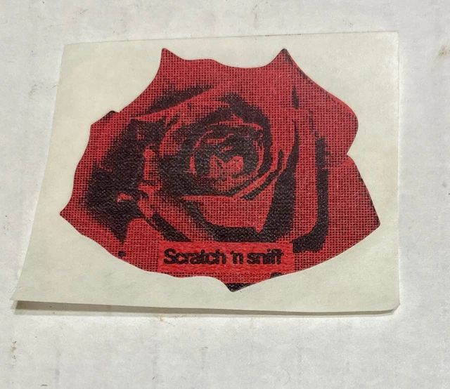 Vintage 3M Scratch And Sniff Sticker Rose Flower Unused Matte Single