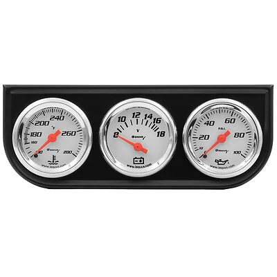 Equus 1-1/2 Dia Triple Gauge Set w/Black Panel - E5100