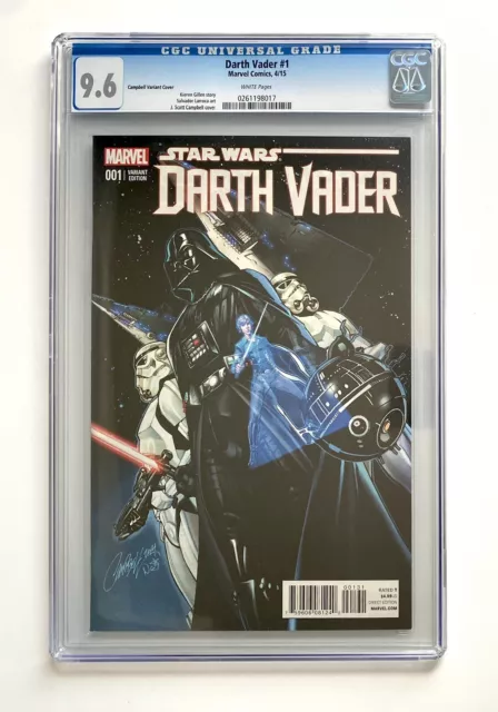Marvel Star Wars: Darth Vader #1 2015 J Scott Campbell Variant Cgc 9.6