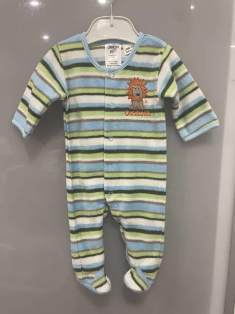 OSHKOSH B'GOSH - Baby Boy's Striped Fleece Coverall - Size 0000 - EUC/As New