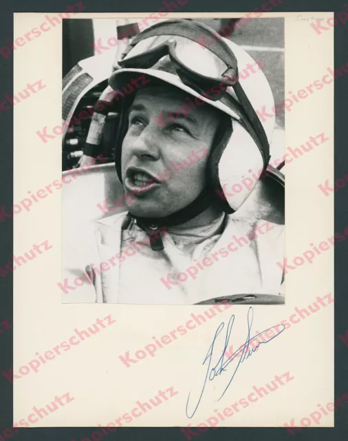 orig. Foto signiert Rennfahrer John Surtees Autogramm Lola Mk4-Climax Monza 1962