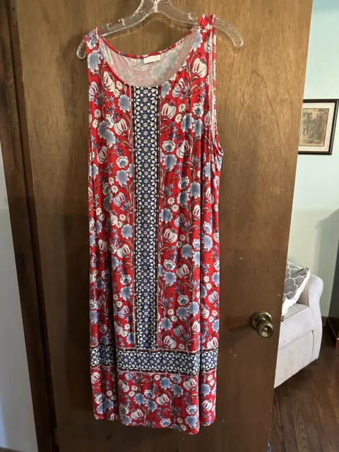 Jjill Floral Red Dress, XL