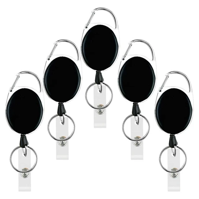 5 Pack Schwere Einziehbare Ausweis Rolle Ausweis Halter mit Clip und SchlüS C3V9